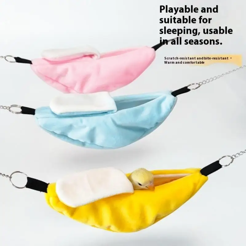 HUA Banana Hamster Bird Rat Soft Bed Hammock Hanging Swing Moon Boat Bed Hanging Nest Bed Small Animals Nest Small Pet Supplies - Image 2