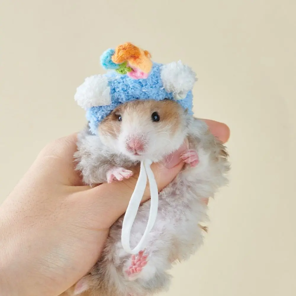 Cute Decorative Hamster Wool Hat Breathable Soft Mini Pet Hat Adjustable Parrot Decoration Hat For Birds Rat Guinea Pig - Image 4
