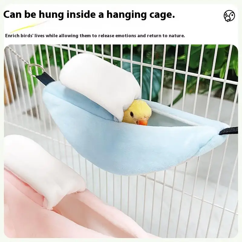 HUA Banana Hamster Bird Rat Soft Bed Hammock Hanging Swing Moon Boat Bed Hanging Nest Bed Small Animals Nest Small Pet Supplies - Image 3