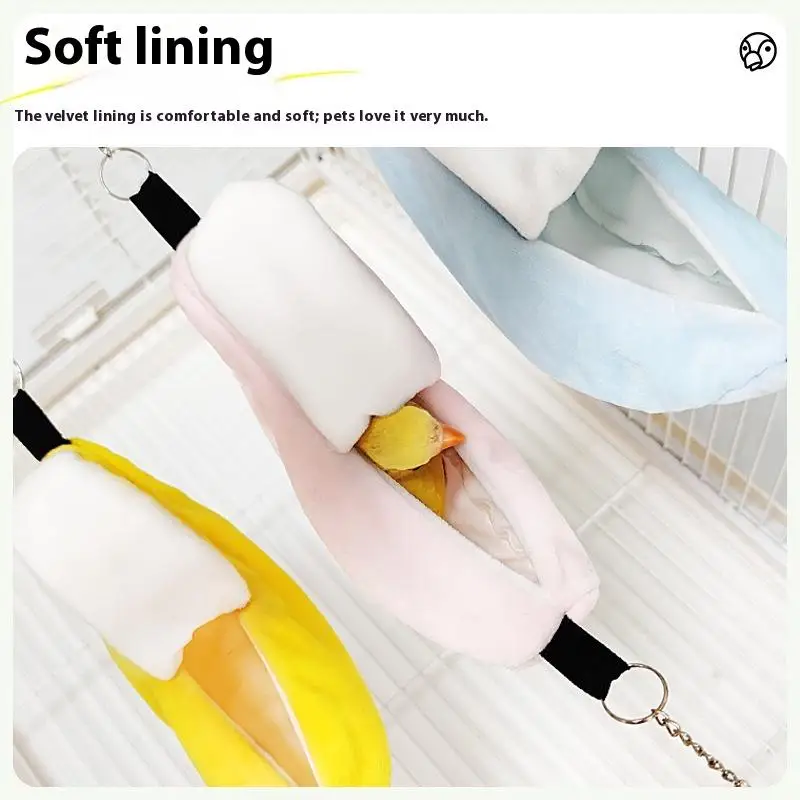 HUA Banana Hamster Bird Rat Soft Bed Hammock Hanging Swing Moon Boat Bed Hanging Nest Bed Small Animals Nest Small Pet Supplies - Image 4