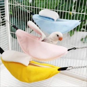 HUA Banana Hamster Bird Rat Soft Bed Hammock Hanging Swing Moon Boat Bed Hanging Nest Bed Small Animals Nest Small Pet Supplies