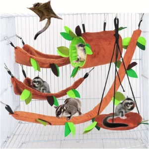 5pcs/set Plush Cotton Hamster Hammock Round Swing for Rats Rodent Small Animal Guinea Pig Ferret Double-layer Nests Pet Supplies