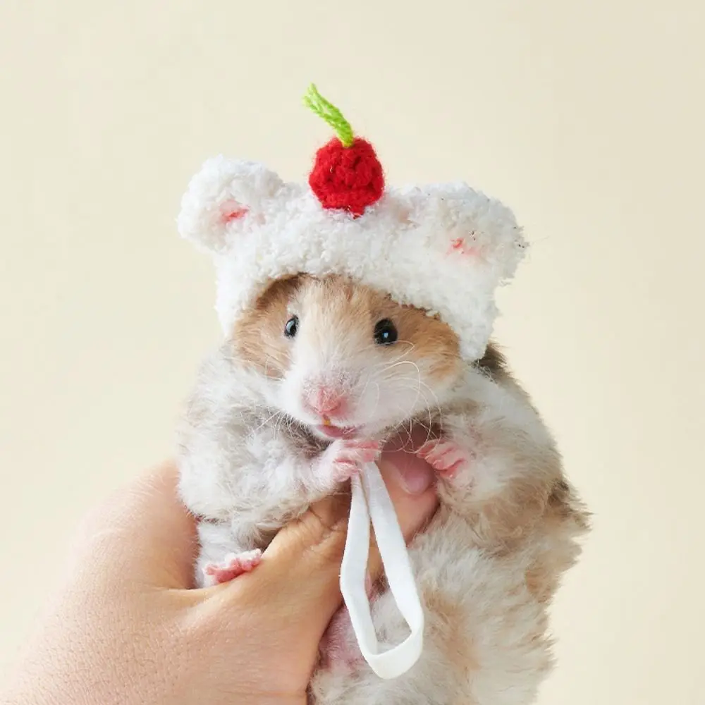 Cute Decorative Hamster Wool Hat Breathable Soft Mini Pet Hat Adjustable Parrot Decoration Hat For Birds Rat Guinea Pig - Image 2