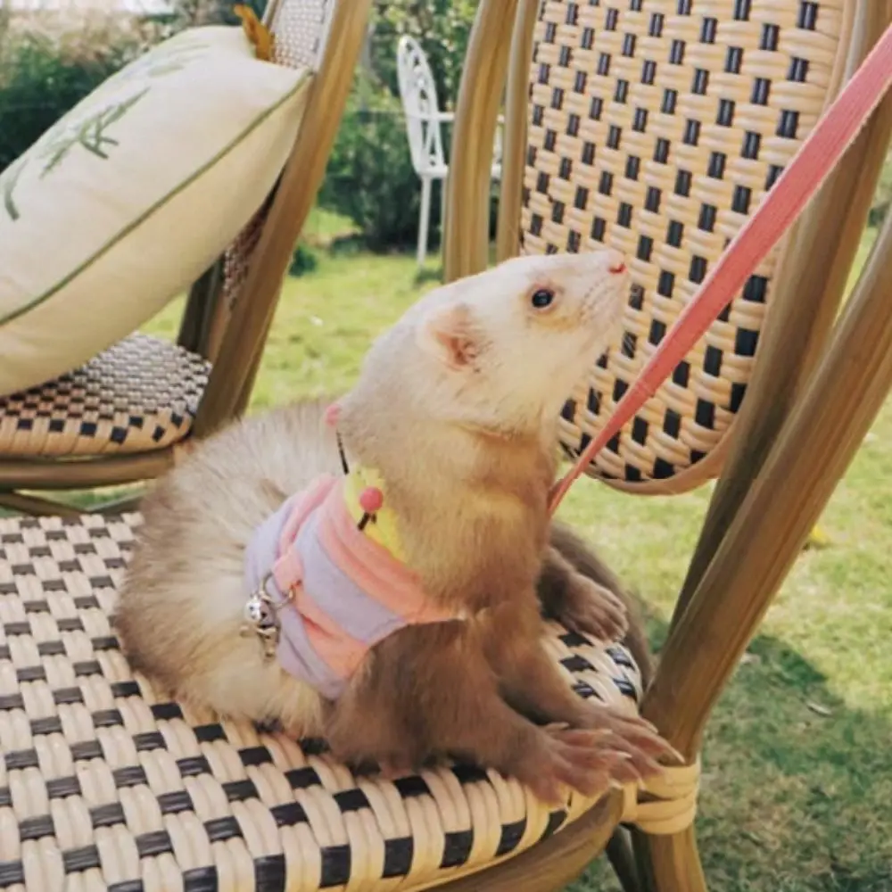 Cute Cartoon Hamster Vest Harness Adjustable Escape Proof Ferret Walking Leash Breathable Small Animal Walking Vest Travel - Image 4