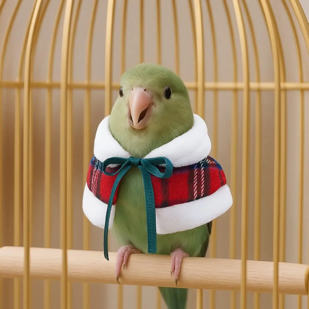 Adorable Warm Hamster Cloak Festive Windproof Parrot Christmas Cape Adjustable Comfortable Parrot Outerwear Pet Party - Image 3