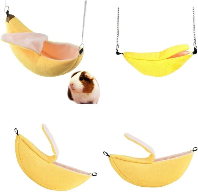 Hamster Hang House Hammock Banana Design Small Animal Cotton Cage Sleeping Nest for Small Pet Bed Small Hamster Toy Cage Swing - Image 4