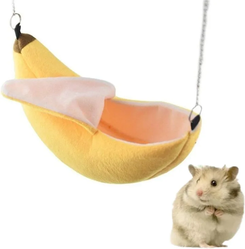 Hamster Hang House Hammock Banana Design Small Animal Cotton Cage Sleeping Nest for Small Pet Bed Small Hamster Toy Cage Swing - Image 3