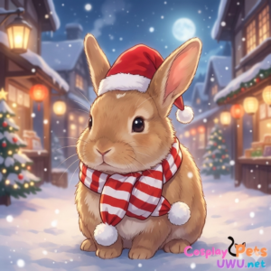 Set Invernal de Santa Travieso para Conejos y Pequeñas Mascotas