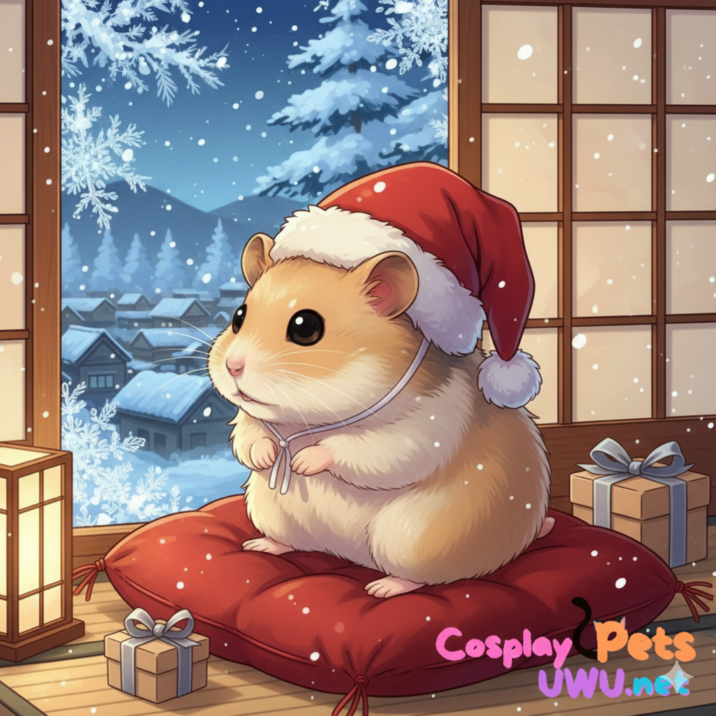 Gorro Festivo de Invierno para Hámster Feliz