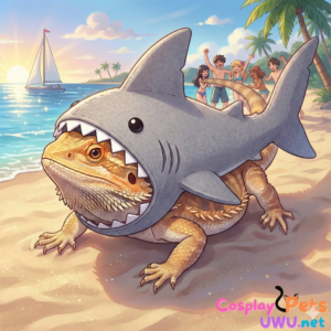 El Gran Tiburón del Desierto: Armadura Kawaii para Reptiles Valientes