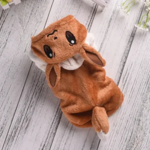 Pokemon Dog Costumes Anime Eevee Cosplay Pet Clothing Kawaii Plush Insulation Coat Poodle Clothing Anime Pet Supplies Gifts