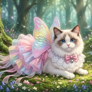 🌸 Vestido de Gata Princesa Hada del Bosque Primaveral