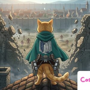 Miau Titán del Tejado: Guardián de la Capa de Guardián Felino de Attack on Titans